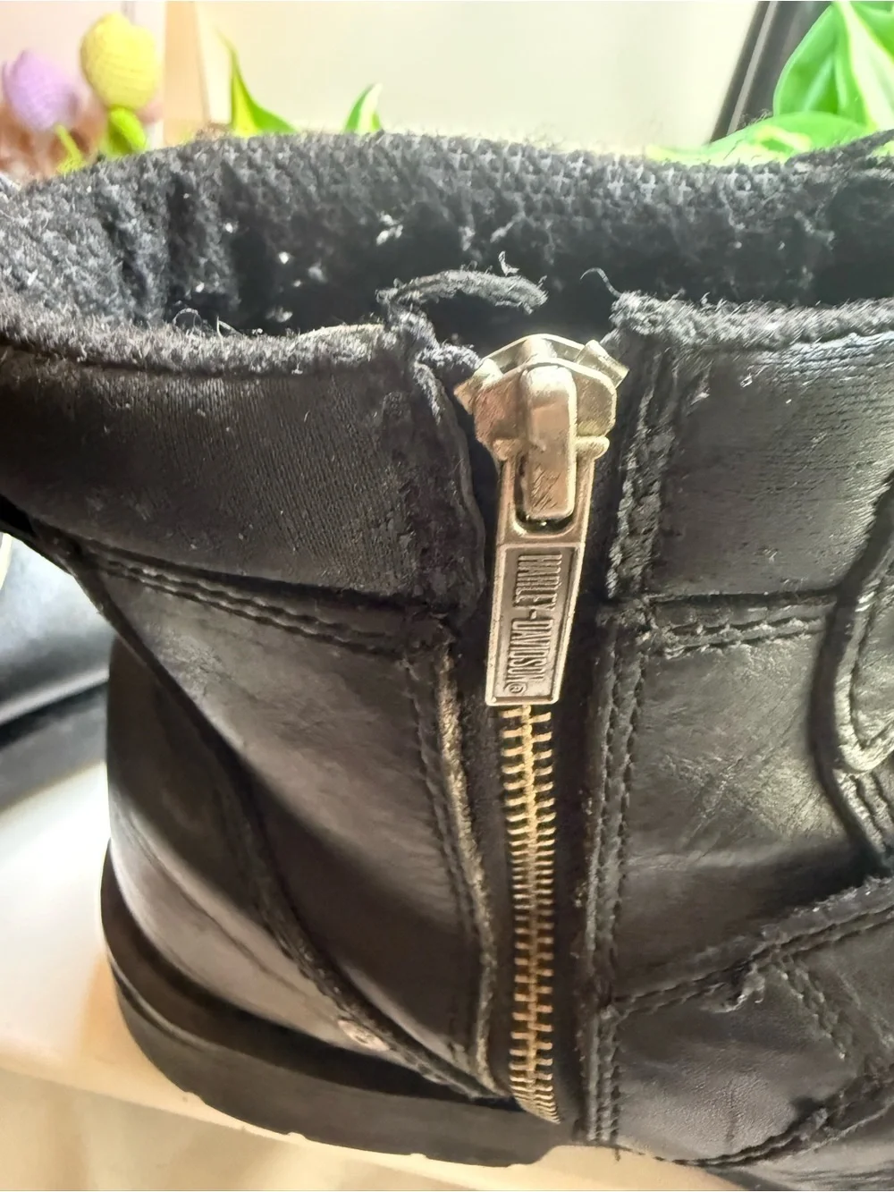 Harley-Davidson Black Leather Lace-Up & Buckle Boots